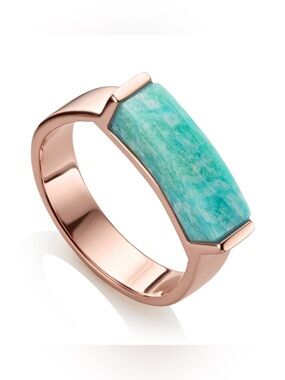 Monica Vinader Linear Stone Ring
18k Rose Gold Plated Vermeil & Amazonite